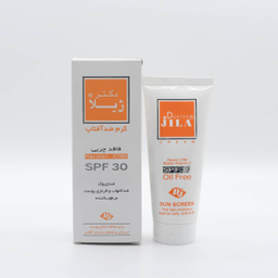 کرم ضد آفتاب بی رنگ Spf 30 فاقد چربی دکتر ژیلا مناسب پوست چرب و مختلط وزن 65 گرم