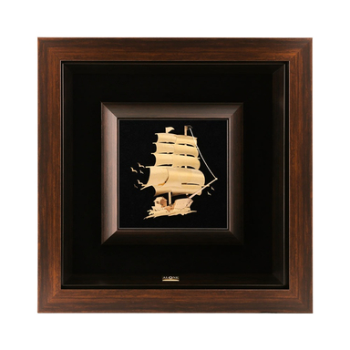 تابلو ورق طلا الون طرح کشتی چند بادبان