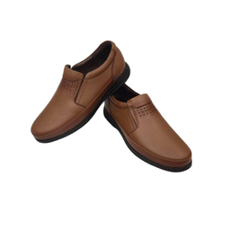 کفش طبی مردانه چرم ریباری مدل R79 رنگ عسلی