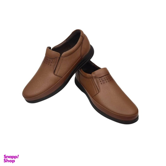 کفش طبی مردانه چرم ریباری مدل R79 رنگ عسلی