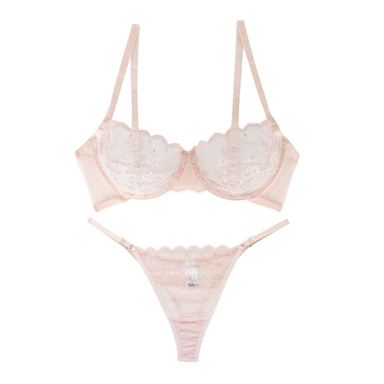 ست شورت و سوتین زنانه برتا کد 2020C رنگ کرم