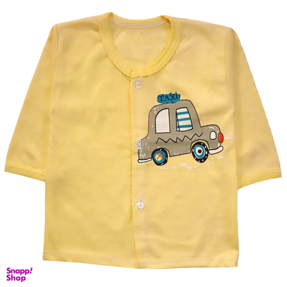 ست شومیز و شلوار نوزادی مدل تاکسی کد 3929 رنگ زرد