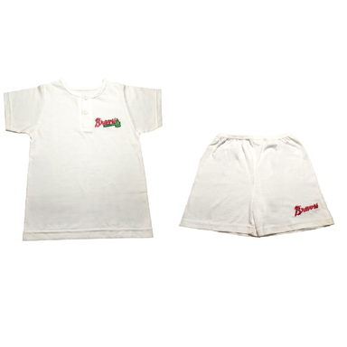 ست تیشرت و شلوارک پسرانه کد 1001 رنگ سفید