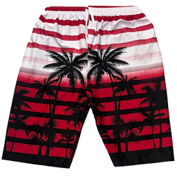 شلوارک مردانه طرح هاوایی کد 11 رنگ قرمز