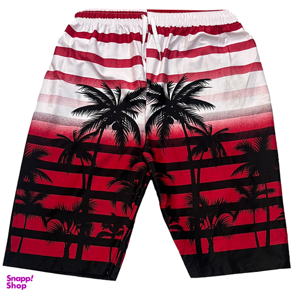 شلوارک مردانه طرح هاوایی کد 11 رنگ قرمز