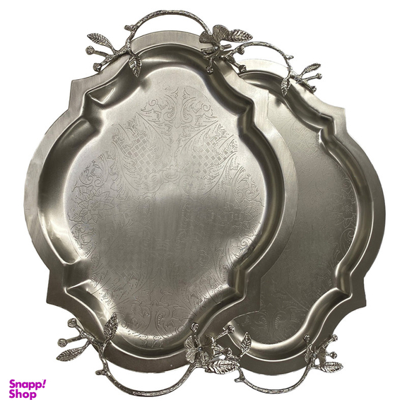 سینی سالی نو مدل بیضی گوشه دار طرح پروانه کد 6084