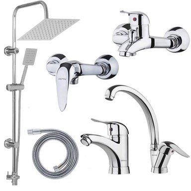 ست شیرآلات زدوار مدل قهرمان یونیورست کد M.CR مجموعه 6 عددی