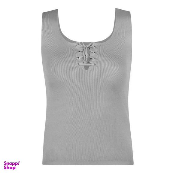 تاپ بافت زنانه مدل GD-o-17163431 رنگ طوسی روشن