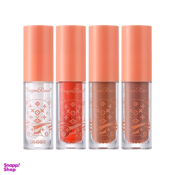 رژ لب مایع دراگون رانی مدل خرسی شماره 02 مجموعه 4 عددی