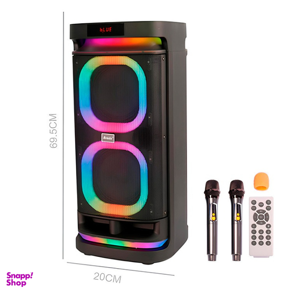 اسپیکر چمدانی بلوتوثی برودو مدل BTS-1990 به همراه میکروفون و ریموت کنترل
