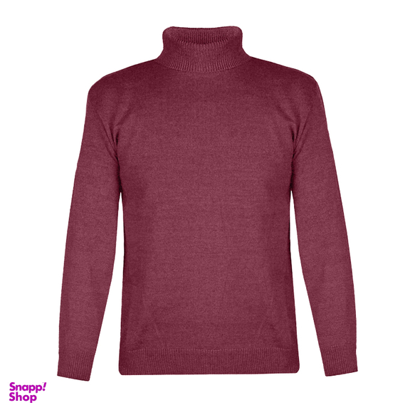 پلیور یقه اسکی مردانه مدل ZRM-E1 رنگ زرشکی تیره