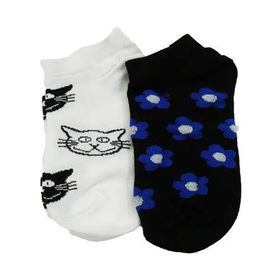 جوراب زنانه طرح گل مجموعه 2 عددی