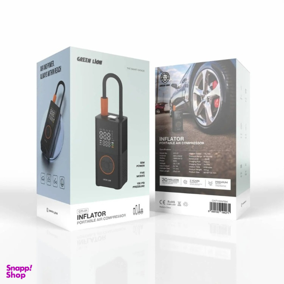 کمپرسور و پمپ باد گرین لاین مدل  Inflator 3600mAh Portable Air Compressor GTI-01