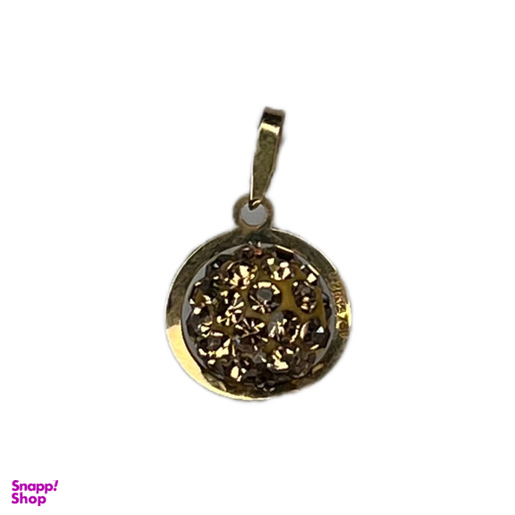 پلاک گردنبند طلا 18 عیار زنانه مدل گوی سه بعدی مسی کد 09