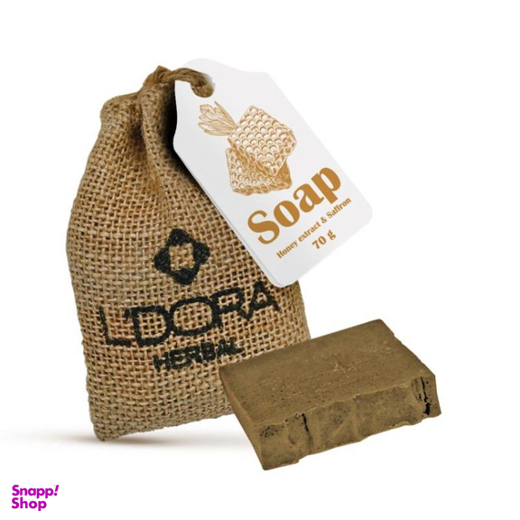 صابون گیاهی لدورا هربال حاوی عصاره عسل و زعفران وزن 70 گرم