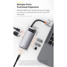 هاب 8 پورت USB-C باسیوس مدل CAHUB-CV0G