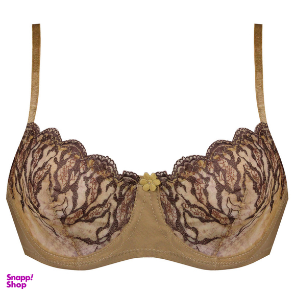 سوتین زنانه کارنا رز مدل گیپور کد 3388-8 رنگ قهوه ای