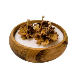 شمع دکوری مدل شات چوبی شکوفه دو رنگ کد 102
