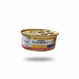 کنسرو غذای گربه گورمت مدل پته طعم گوشت وزن 85 گرم