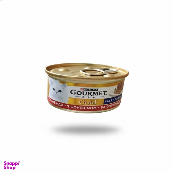 کنسرو غذای گربه گورمت مدل پته طعم گوشت وزن 85 گرم