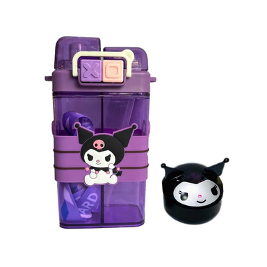 قمقمه مدل دو مخزنه کرومی همراه لیوان تاشو گنجایش 0.65 لیتر