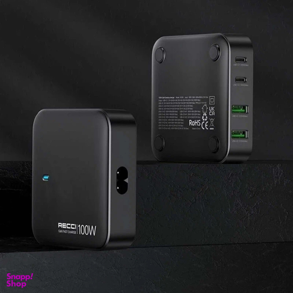 شارژر رومیزی فست شارژ 100 وات رسی مدل GaN Recci RC39