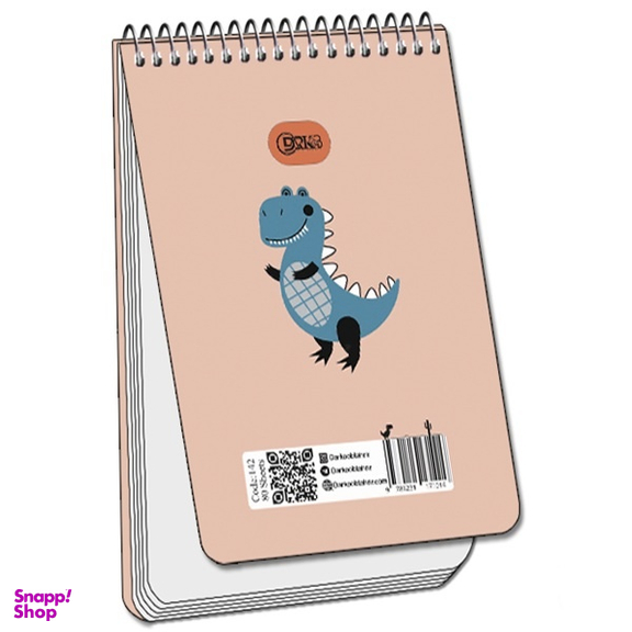 دفترچه یادداشت سیمی 80 برگ دارکوب مدل دایناسور کد 142/۵