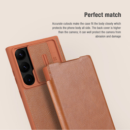 کیف کلاسوری نیلکین مدل Qin Pro Leather Case مناسب برای گوشی موبایل سامسونگ Galaxy S23 Ultra