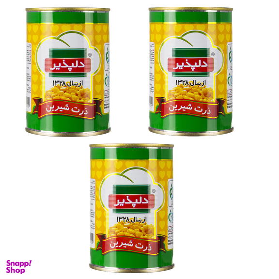 کنسرو ذرت دلپذیر وزن 415 گرم بسته ۳ عددی