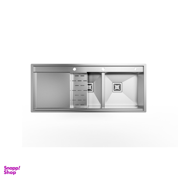 سینک ظرفشویی استیل توکار دو لگنه کن مدل BCN306 لگن راست