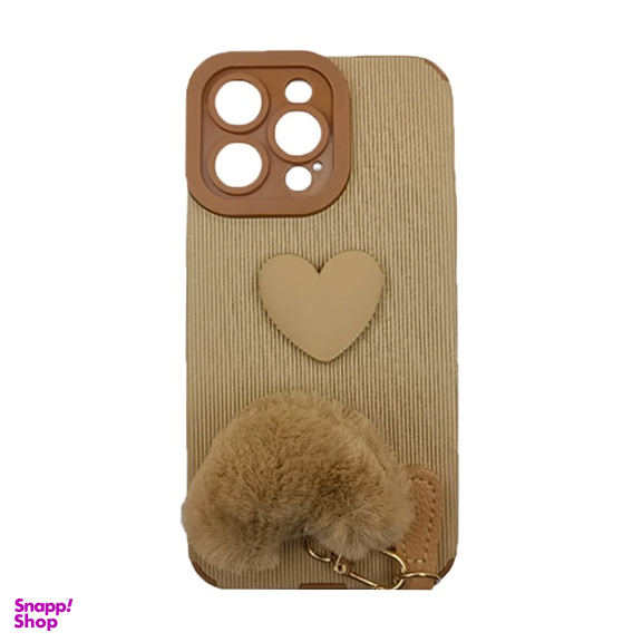 قاب گوشی موبایل چرمی کبریتی مدل قلبی کد 804 مناسب اپل iPhone 15 Pro Max به همراه آویز قلبی