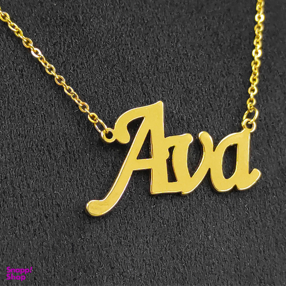 گردنبند زنانه مدل اسم آوا کد AM0010 رنگ طلایی