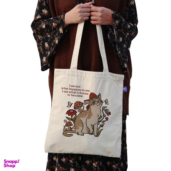 ساک خرید ترمه طراحان ایده مدل گربه بامزه کد strm0661 - L