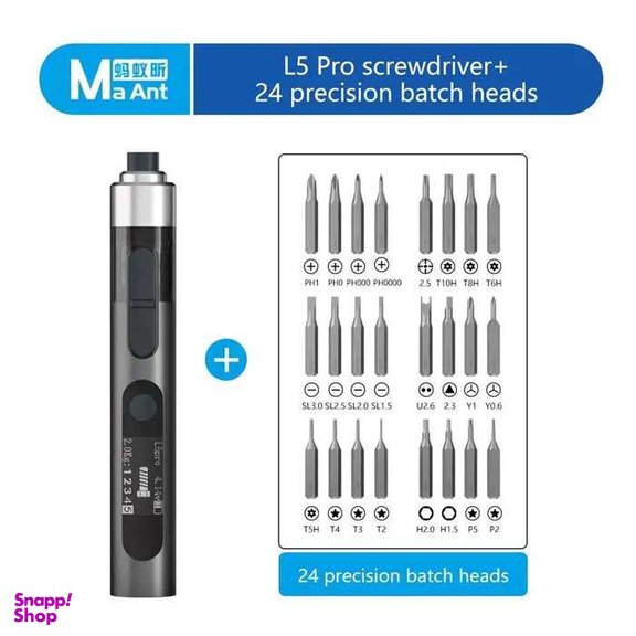 ست 25 تکه پیچ گوشتی شارژی مانت مدل L5 Pro به همراه استند رومیزی کد SH-1173