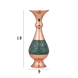 گلدان مسی فیروزه‌ کوبی مدل صراحی کد 16