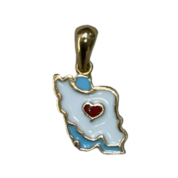 آویز گردنبند طلا 18 عیار دخترانه طرح ایران کد 78