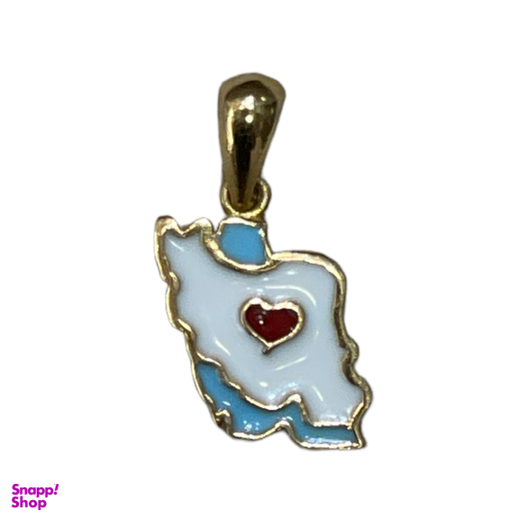 آویز گردنبند طلا 18 عیار دخترانه طرح ایران کد 78