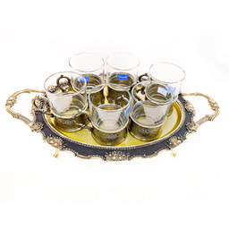 ست فنجان و نعلبکی مدل رز بسته 12 عددی