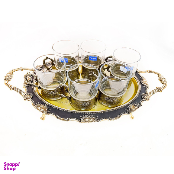 ست فنجان و نعلبکی مدل رز بسته 12 عددی