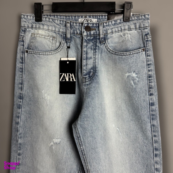 شلوار جین مردانه طرح Zara کد 1944 رنگ آبی یخی