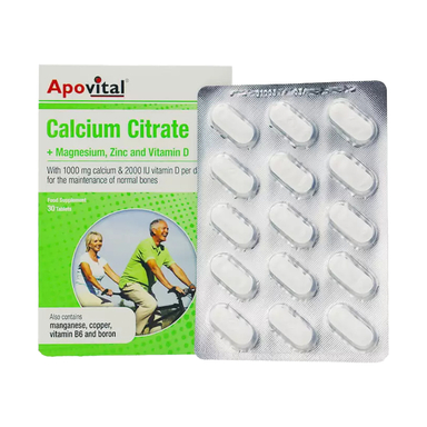 قرص کلسیم سیترات آپوویتال بسته 30 عددی