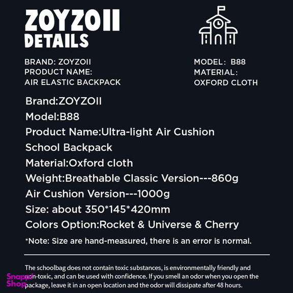 کوله پشتی زوی زویی مدل Rocket کد B88-A