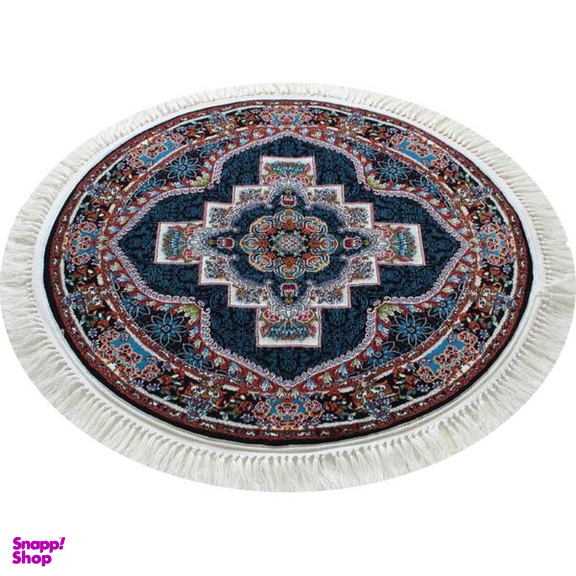 فرش ماشینی گرد مدل ناردون 101 رنگ سرمه ای