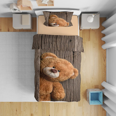 سرویس روتختی تکنفره 5 تکه نوپه هوم مدل خرس تدی کد 3042