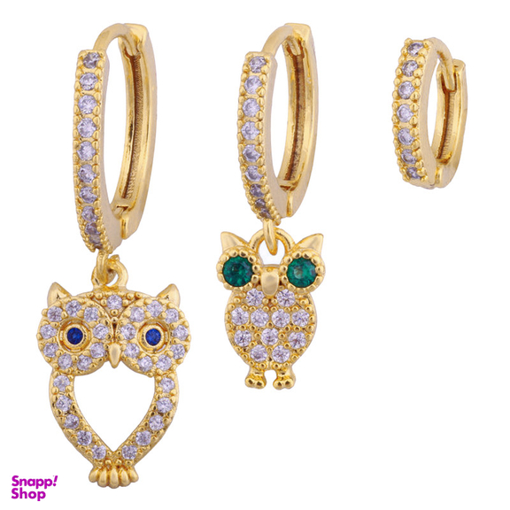 گوشواره زنانه وای اس ایکس کد RKH_1419 مجموعه 3 عددی