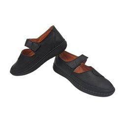 کفش طبی زنانه چرم ریباری مدل R71 رنگ مشکی