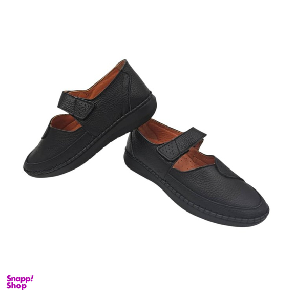 کفش طبی زنانه چرم ریباری مدل R71 رنگ مشکی