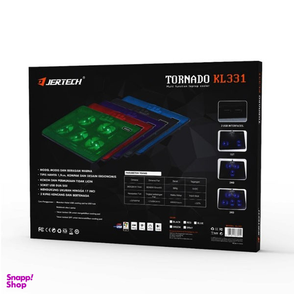 پایه خنک کننده لپ تاپ جرتک مدل Tornado KL331