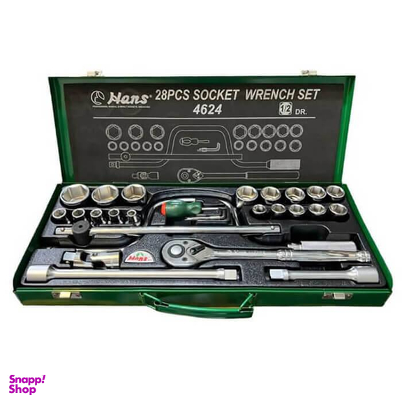 جعبه بکس هنس تولز کد 4624-+6MTR مجموعه 28 عددی