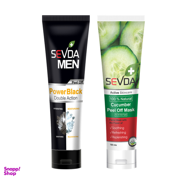 ماسک صورت سودا مدل ذغال یخ و خیار حجم 100 میلی لیتر مجموعه 2 عددی